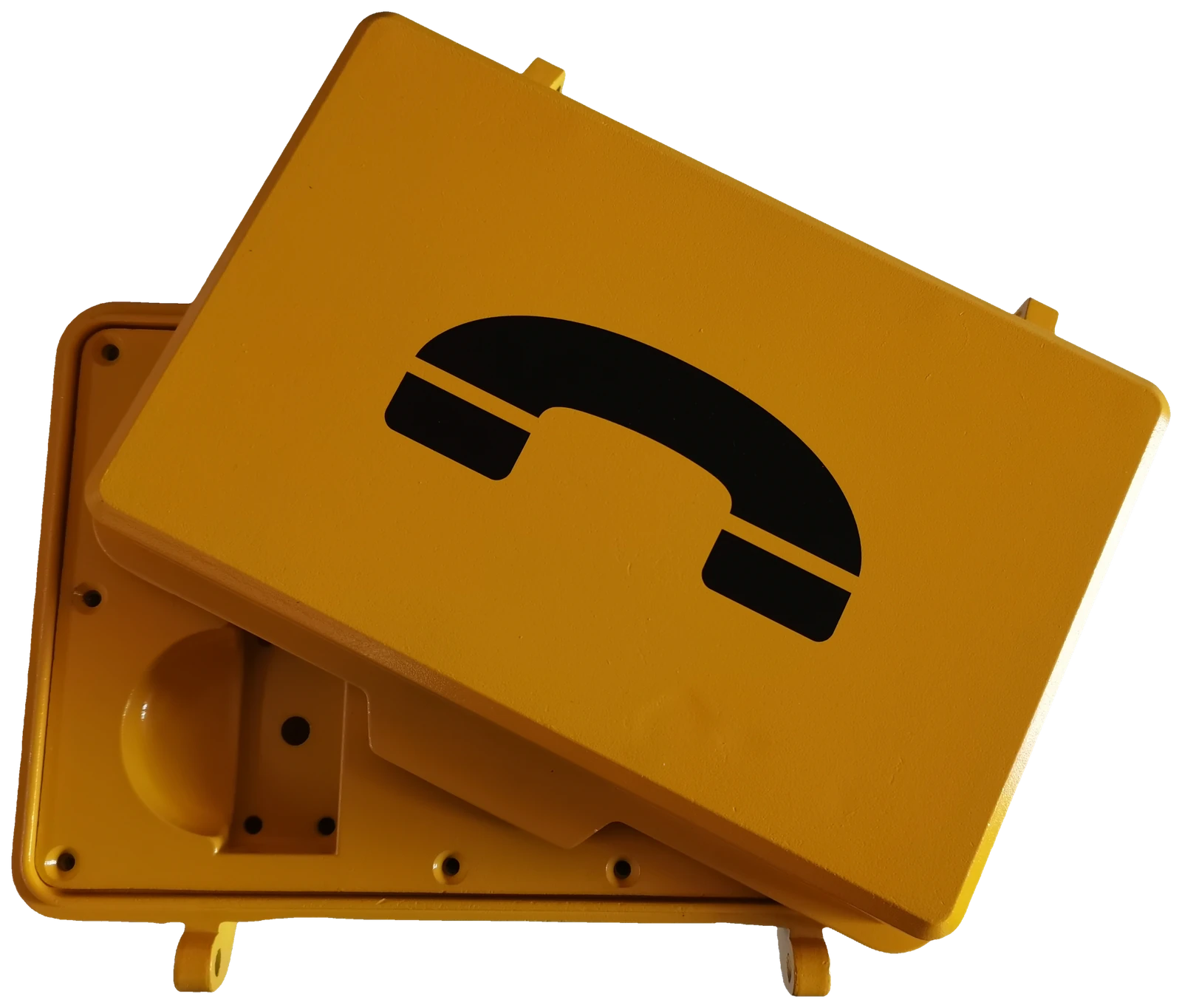 Carcasa amarilla de poste de llamada de emergencia