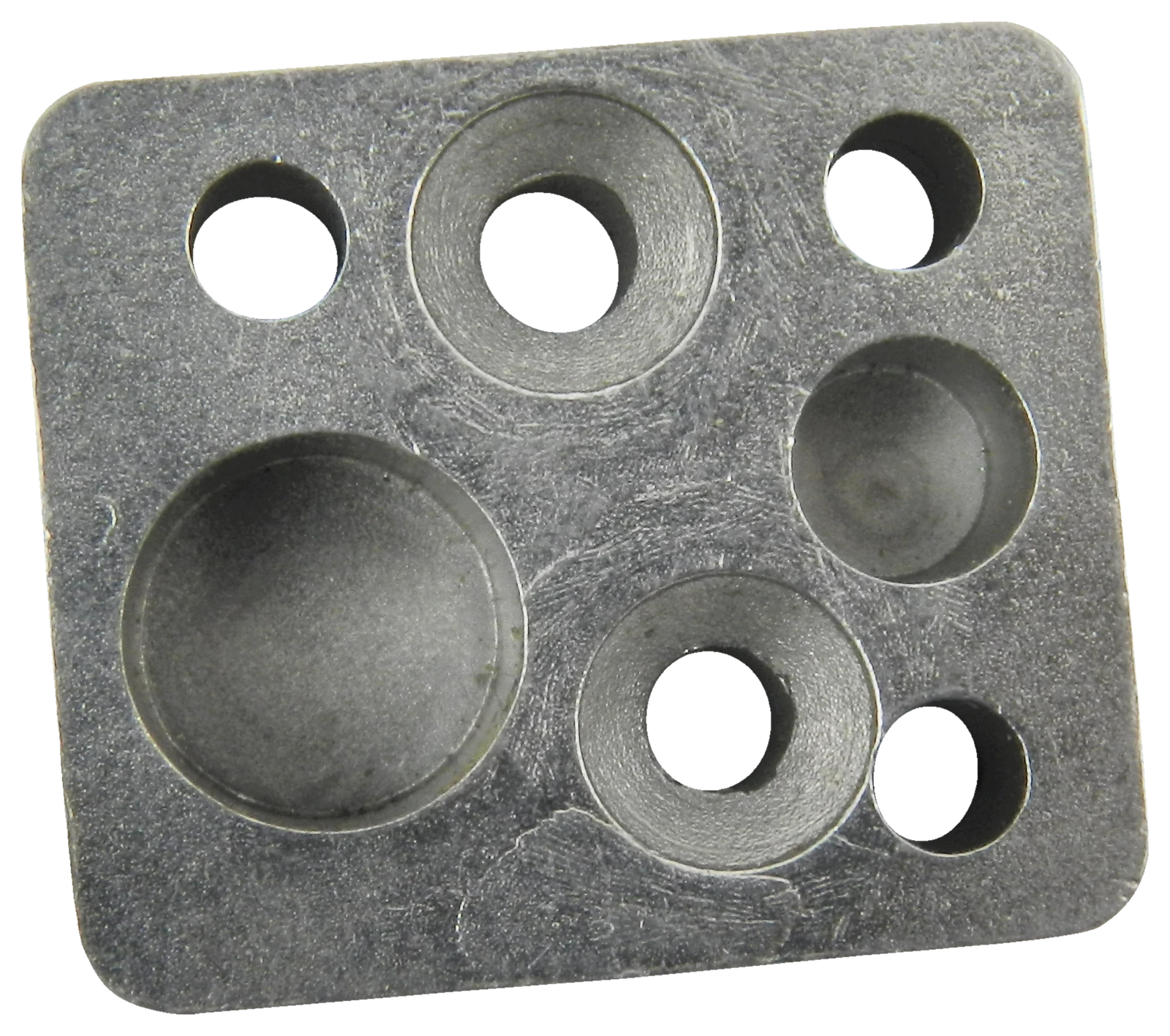 MIM lock base plate with multiple counterbored mounting holes