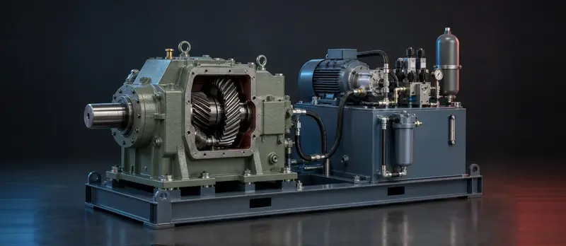 Industrial gear reducers and hydraulic power units
