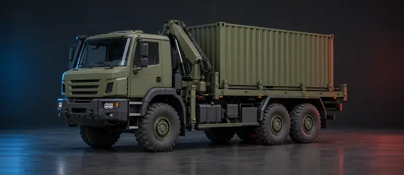 Defence logistics vehicles and cranes
